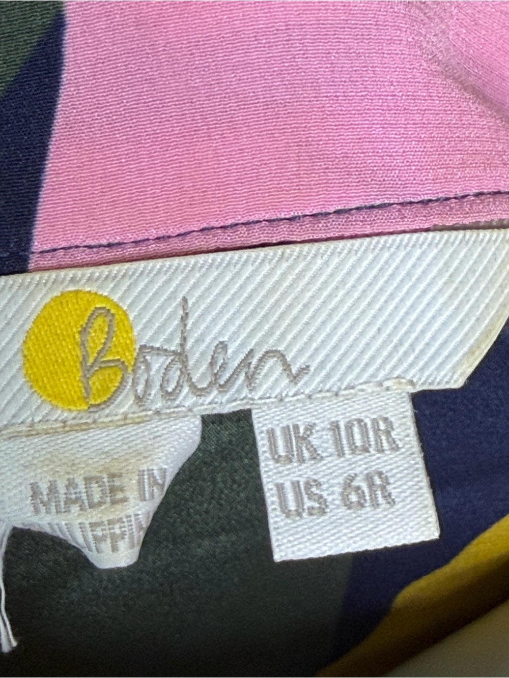 Boden Silk Blouse in Pink, Yellow, Navy & Olive - Picture 5 of 5
